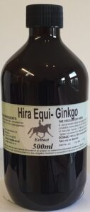An amber bottle contains 500ml of Ginkgo biloba extract