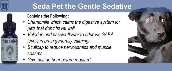 A slider which describes the use and effects of herbal blend and it also shows a picture of a dog and a bottle of extract