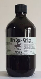 an amber bottle contains 500ml of Ginkgo biloba extract